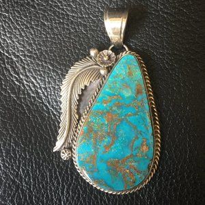Sterling Silver Pilot Mountain Turquoise Pendant